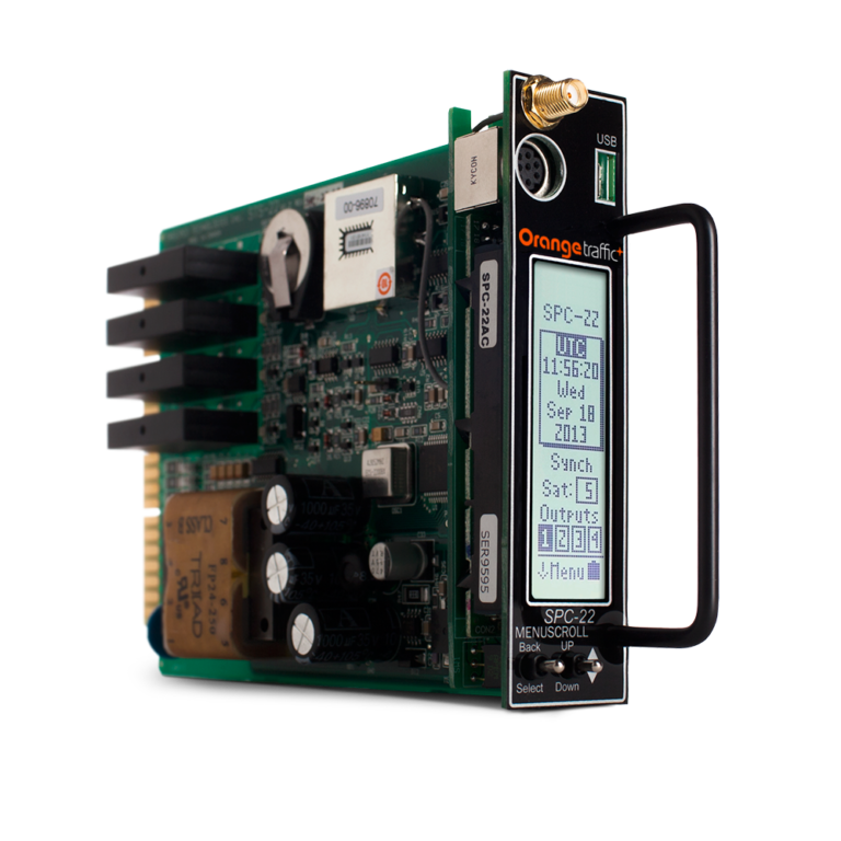 SPC22 GPS Satellite Programmable Clock Orange Traffic inc.